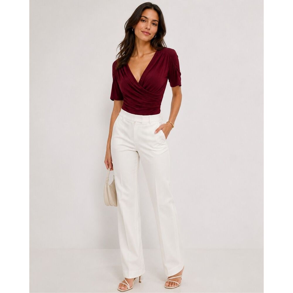 Express Burgundy Wrap Bodysuit